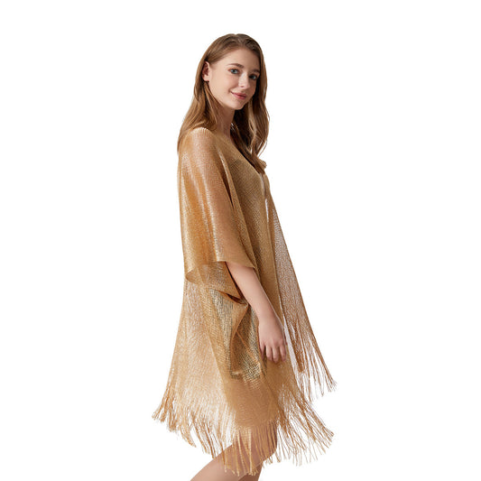 Shimmer Fringe Beach Cover-Up