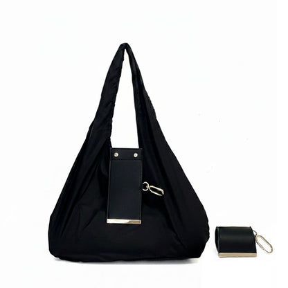 INS Style Keychain & Mini Foldable Storage Bag – 2-in-1 Portable Pouch