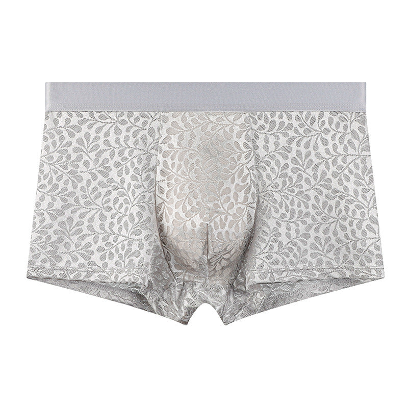 Men’s European-Style Luxury Ice Silk Boxer Briefs – Ultra-Thin, Breathable & Lightweight