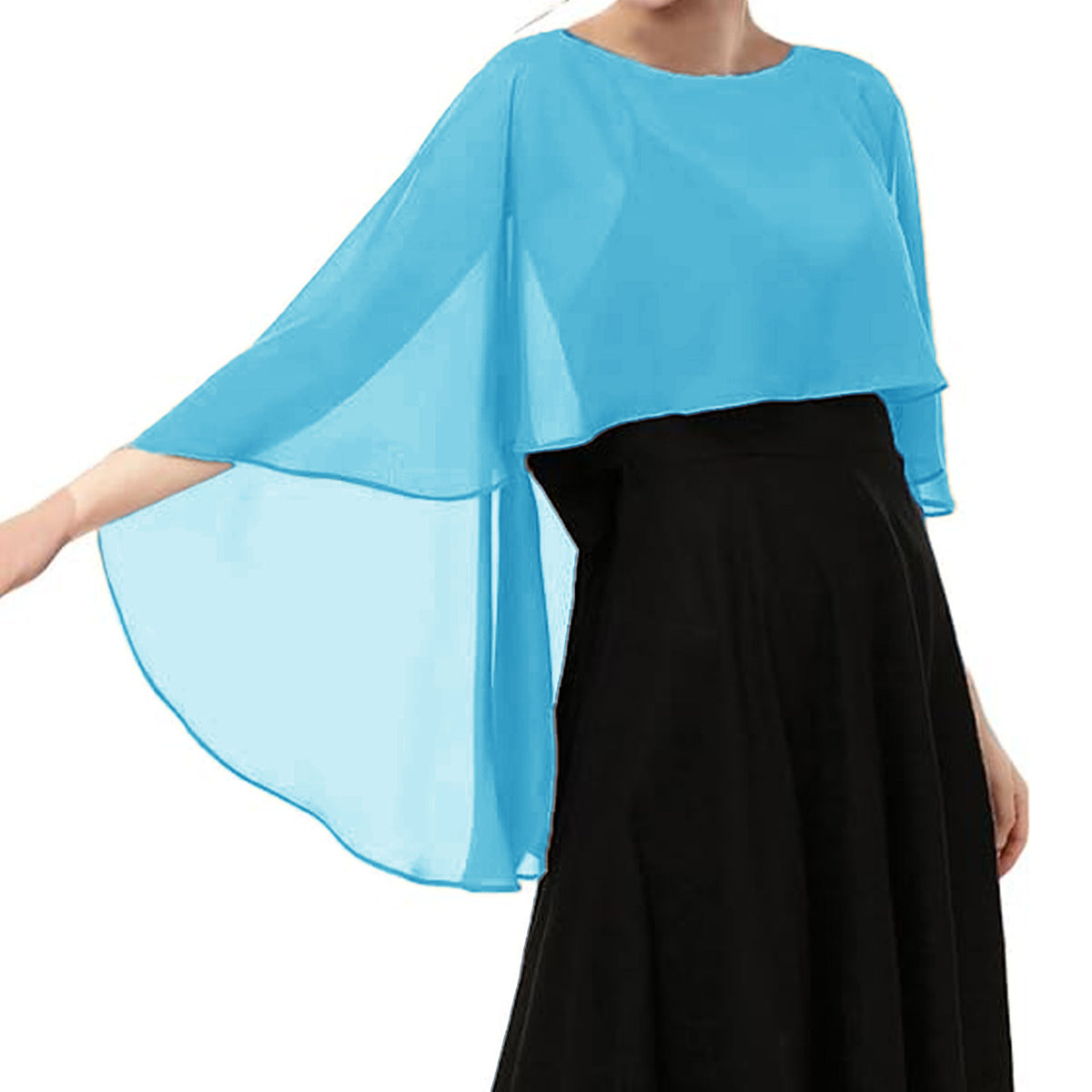 Chiffon Evening Dress Capelet