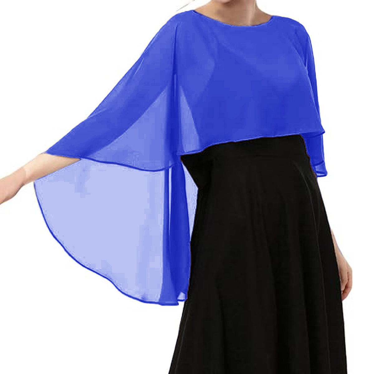 Chiffon Evening Dress Capelet