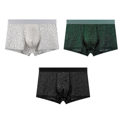 Men’s European-Style Luxury Ice Silk Boxer Briefs – Ultra-Thin, Breathable & Lightweight