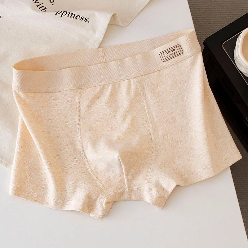 Men’s Light Color Pure Cotton Boxer Briefs – Soft & Breathable Underwear