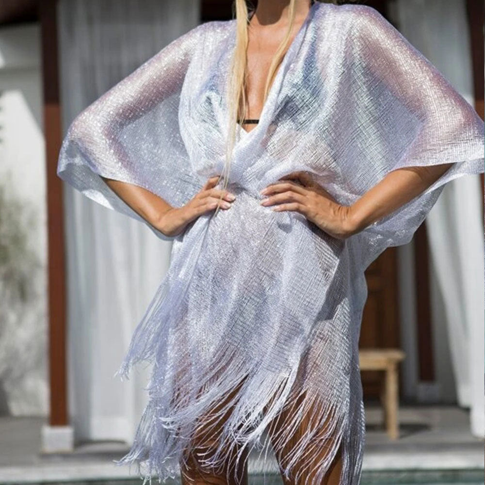 Shimmer Fringe Beach Cover-Up