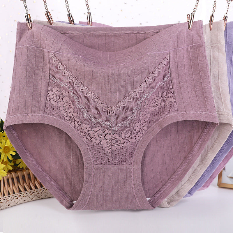High-Waist Shaping Plus-Size Lace Panties