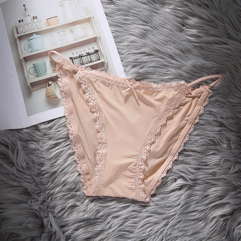 Slim Waist Lace Bikini Sexy Briefs