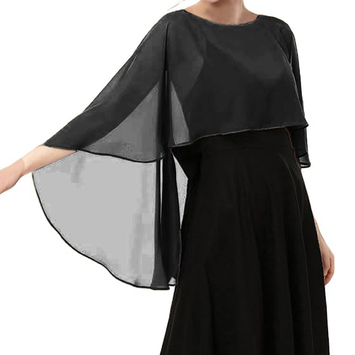 Chiffon Evening Dress Capelet