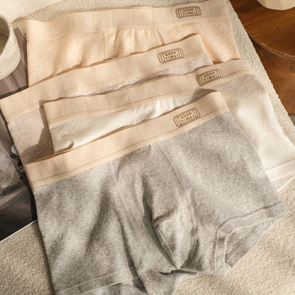 Men’s Light Color Pure Cotton Boxer Briefs – Soft & Breathable Underwear