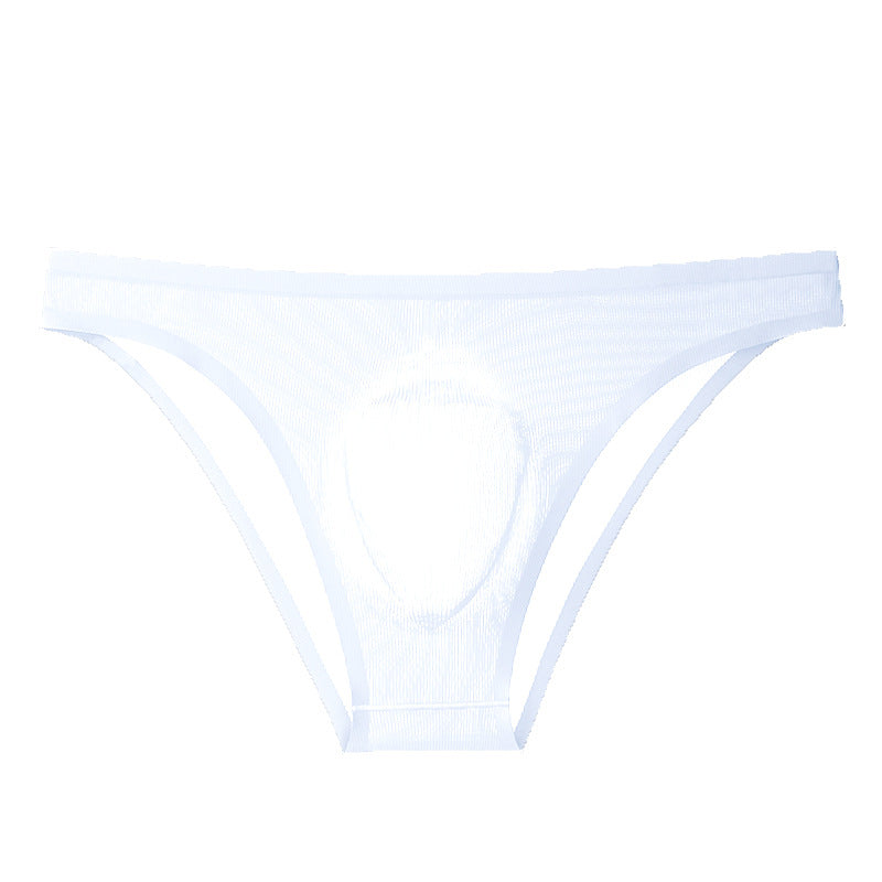 Men's Ribbed Ice Silk Low-Rise Briefs
