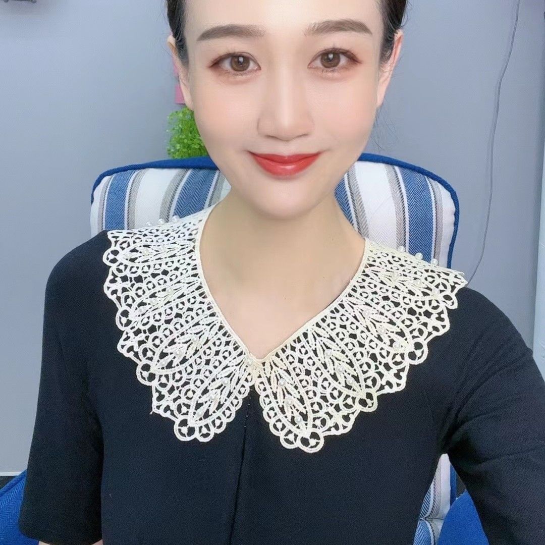 3 Packs——Korean-Style Faux Pearl Lace Collar – Decorative Detachable Collar