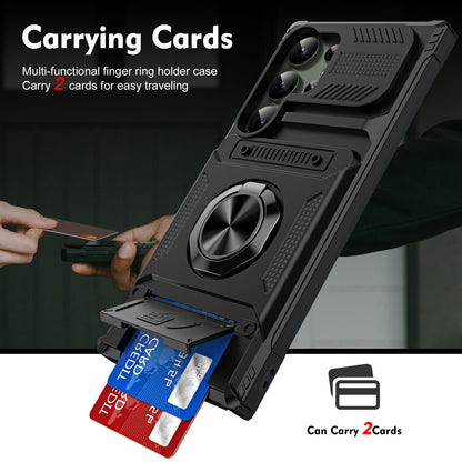 📱 Samsung Card Holder Case with Magnetic Ring Stand