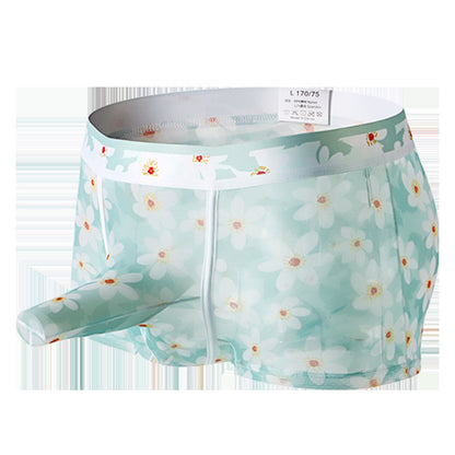 Men's Ice Silk 3D Pouch Shorts – Lightweight, Breathable & Stretchy