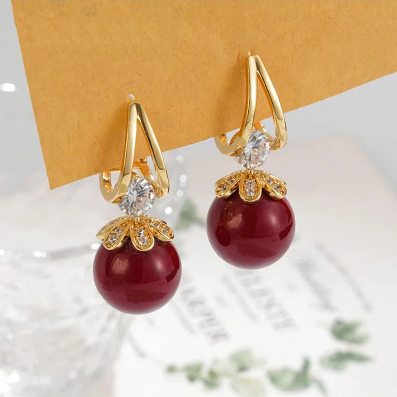High Quality - Luxury Pearl Earrings with Diamonds
