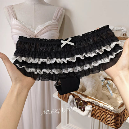 Women's Japanese-Style Cute Layered Ruffle Lace Panties