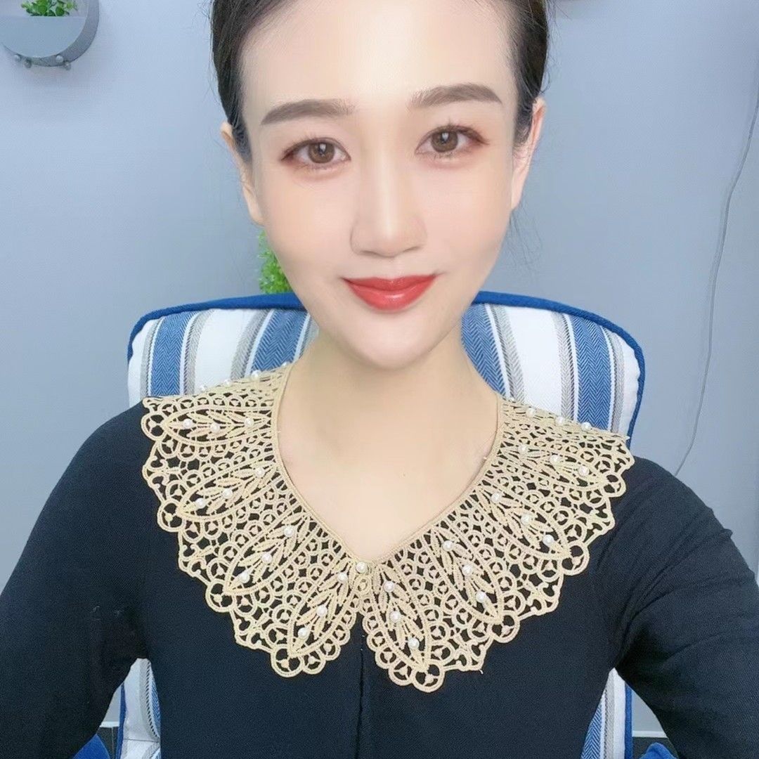 3 Packs——Korean-Style Faux Pearl Lace Collar – Decorative Detachable Collar
