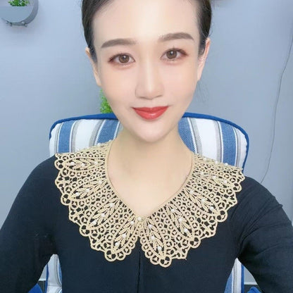 3 Packs——Korean-Style Faux Pearl Lace Collar – Decorative Detachable Collar