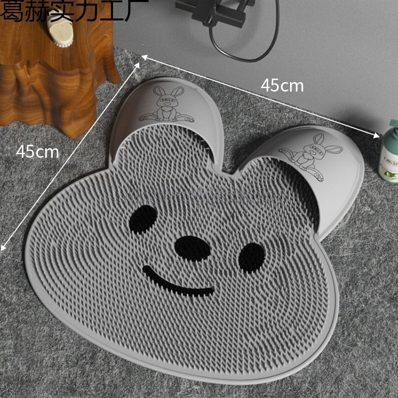 Bunny Shower Foot Scrubber Mat, Non-Slip Foot Massager for Shower