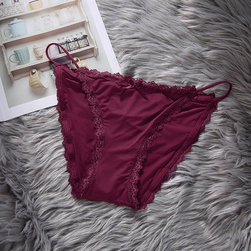 Slim Waist Lace Bikini Sexy Briefs