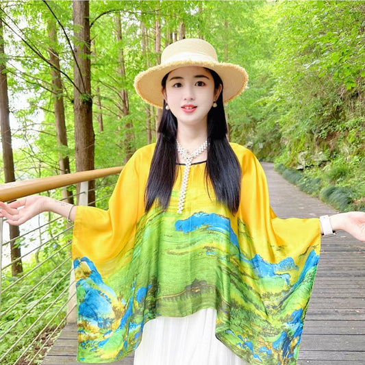 Women’s Satin Printed Shawl