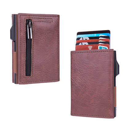 Side-push pop-out anti-theft multi-layer wallet