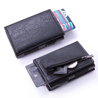 Side-push pop-out anti-theft multi-layer wallet