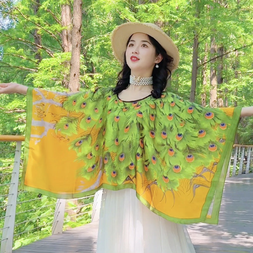 Women’s Satin Printed Shawl