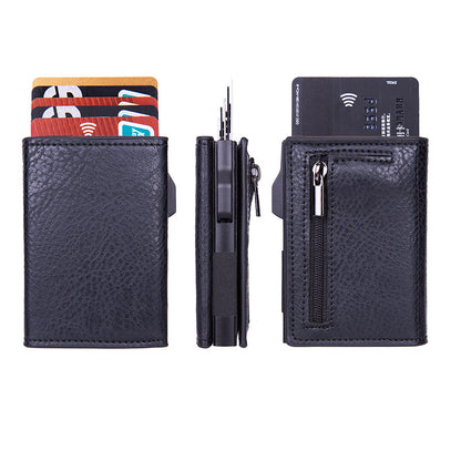Side-push pop-out anti-theft multi-layer wallet