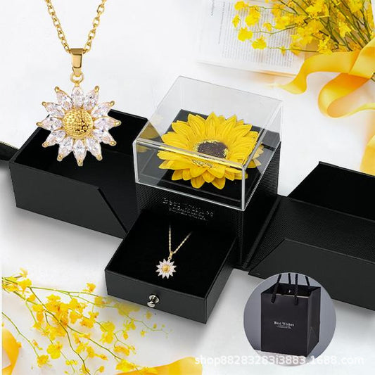 Vintage Sunflower Titanium Steel Necklace