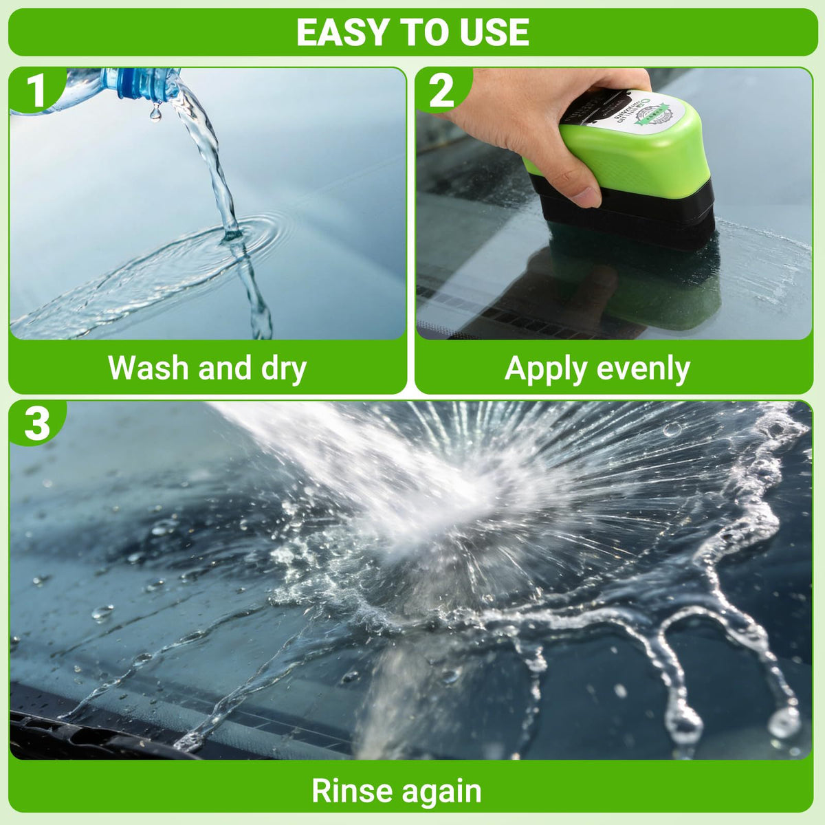 New Car Glass Oil Film Remover – Powerful Cleaning, Protective Coating & Water Repellent