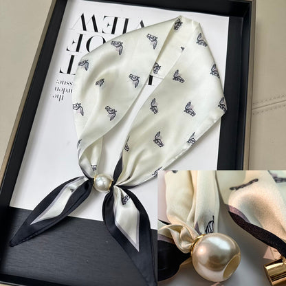 No-Tie Magnetic Pearl Clasp Soft Scarf