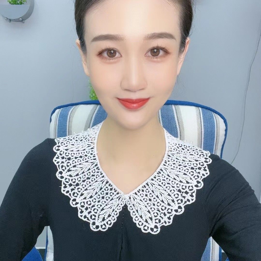 3 Packs——Korean-Style Faux Pearl Lace Collar – Decorative Detachable Collar