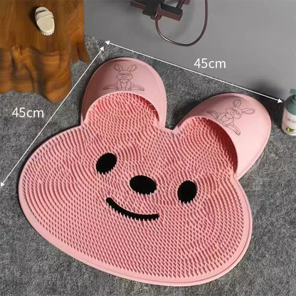 Bunny Shower Foot Scrubber Mat, Non-Slip Foot Massager for Shower