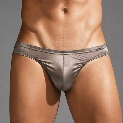 Men's Ice Silk Glossy Satin Briefs