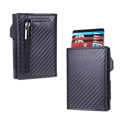 Side-push pop-out anti-theft multi-layer wallet