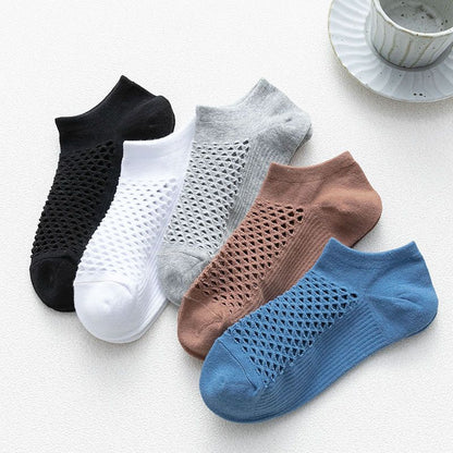 5 Pairs Breathable Mesh Ankle Socks – Soft & Comfortable