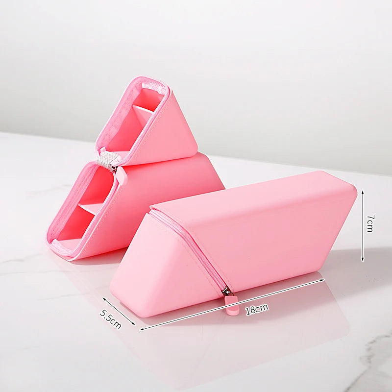 Magnetic Soft Silicone Pencil Case Large Capacity Expandable Silicone Pouch