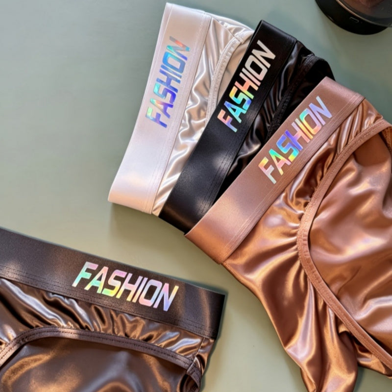 Men's Low-rise Wide Satin Glossy Silky Underwear
