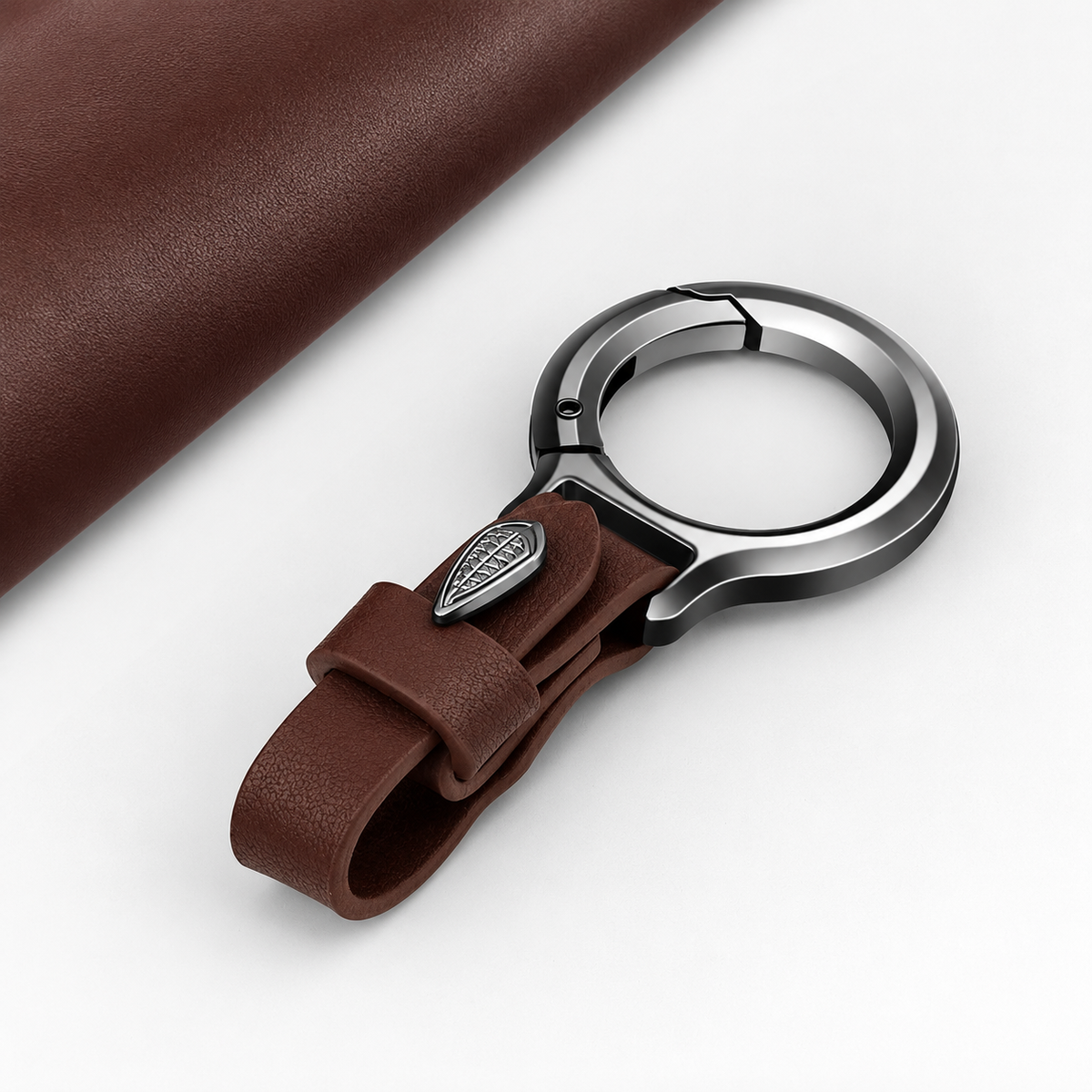 Premium Leather and Metal Car Keychain