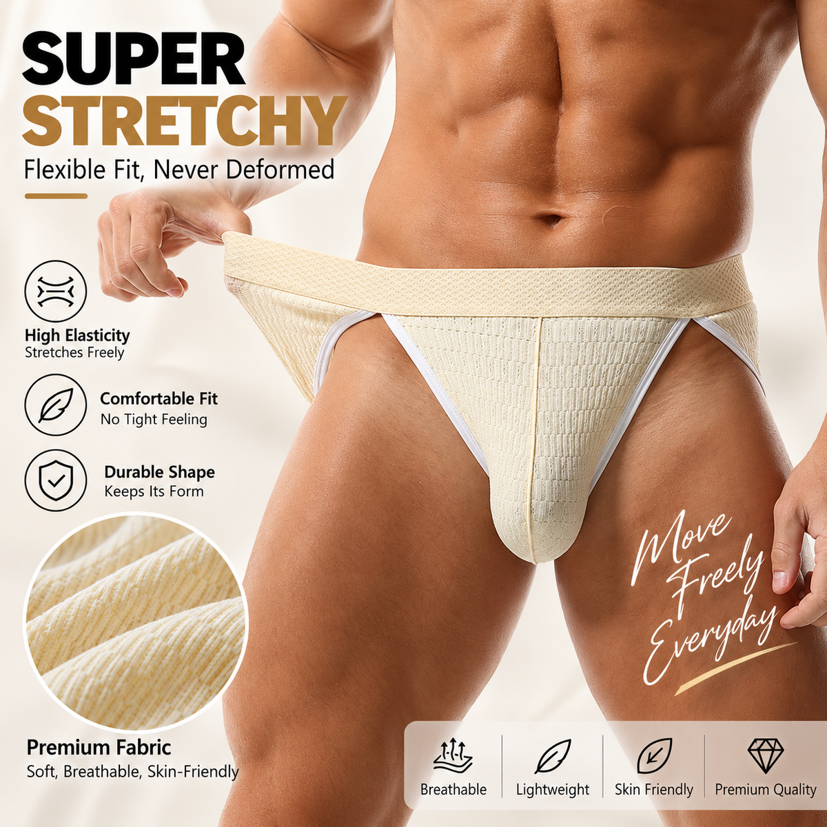 Men's comfortable pure cotton briefs