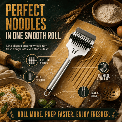 Stainless steel nine-wheel roller noodle cutter