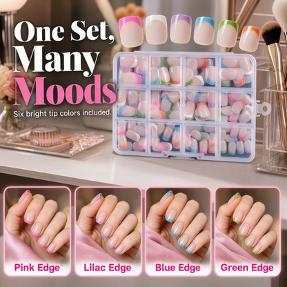 Color Pop Press-On Artificial Nails Set with 288 Pieces
