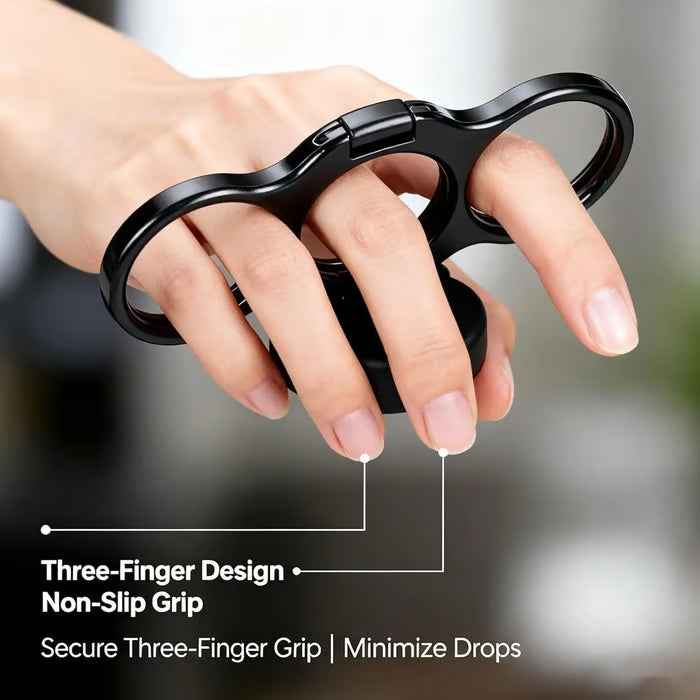 📱Dual-Ring Finger Holder – 360° Swivel & Fold, Strong Clip for Phones