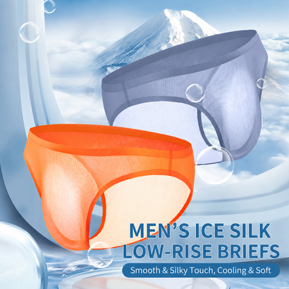 Men's Ribbed Ice Silk Low-Rise Briefs