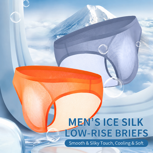 Men's Ribbed Ice Silk Low-Rise Briefs