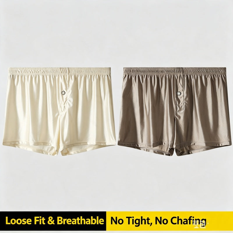 Men's Cool Plus Size Satin Cropped Pants