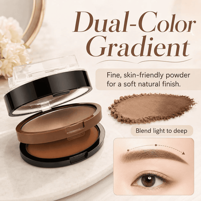 Waterproof sweatproof double-layer dual-color stamp eyebrow powder