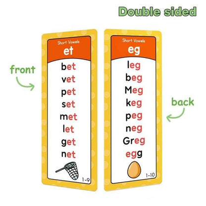 Phonics Flashcards, 117 Phoneme Combinations, 900+ Rhyming Words, Explore English Happily Before School!