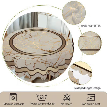 Luxurious Waterproof Marble-Print Tablecloth