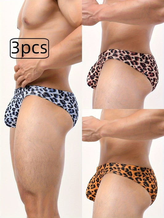 3-Pack Men's Leopard Print Briefs
