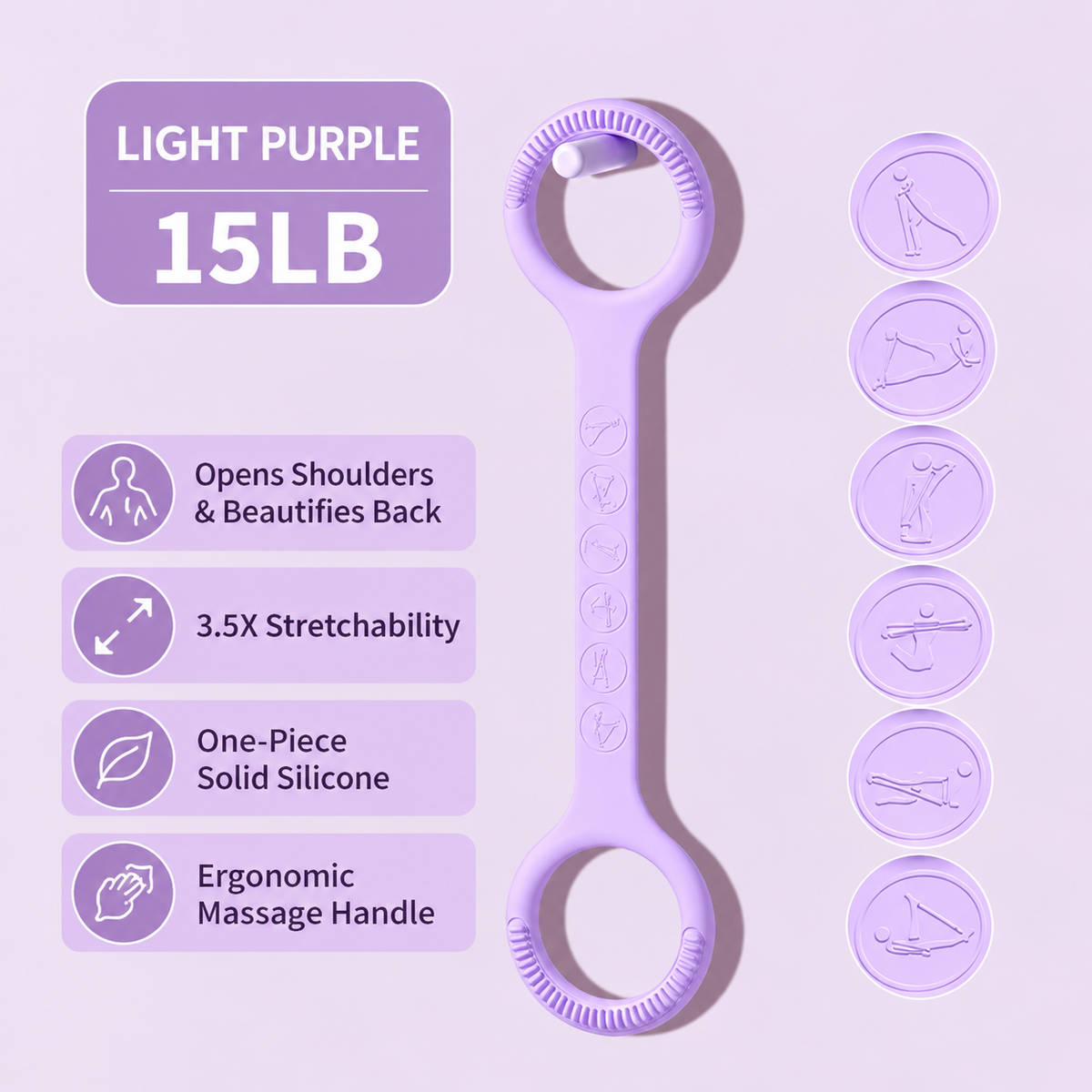 Women's Figure 8 Silicone Resistance Band – Shoulder & Back Stretching, Home Fitness Workout